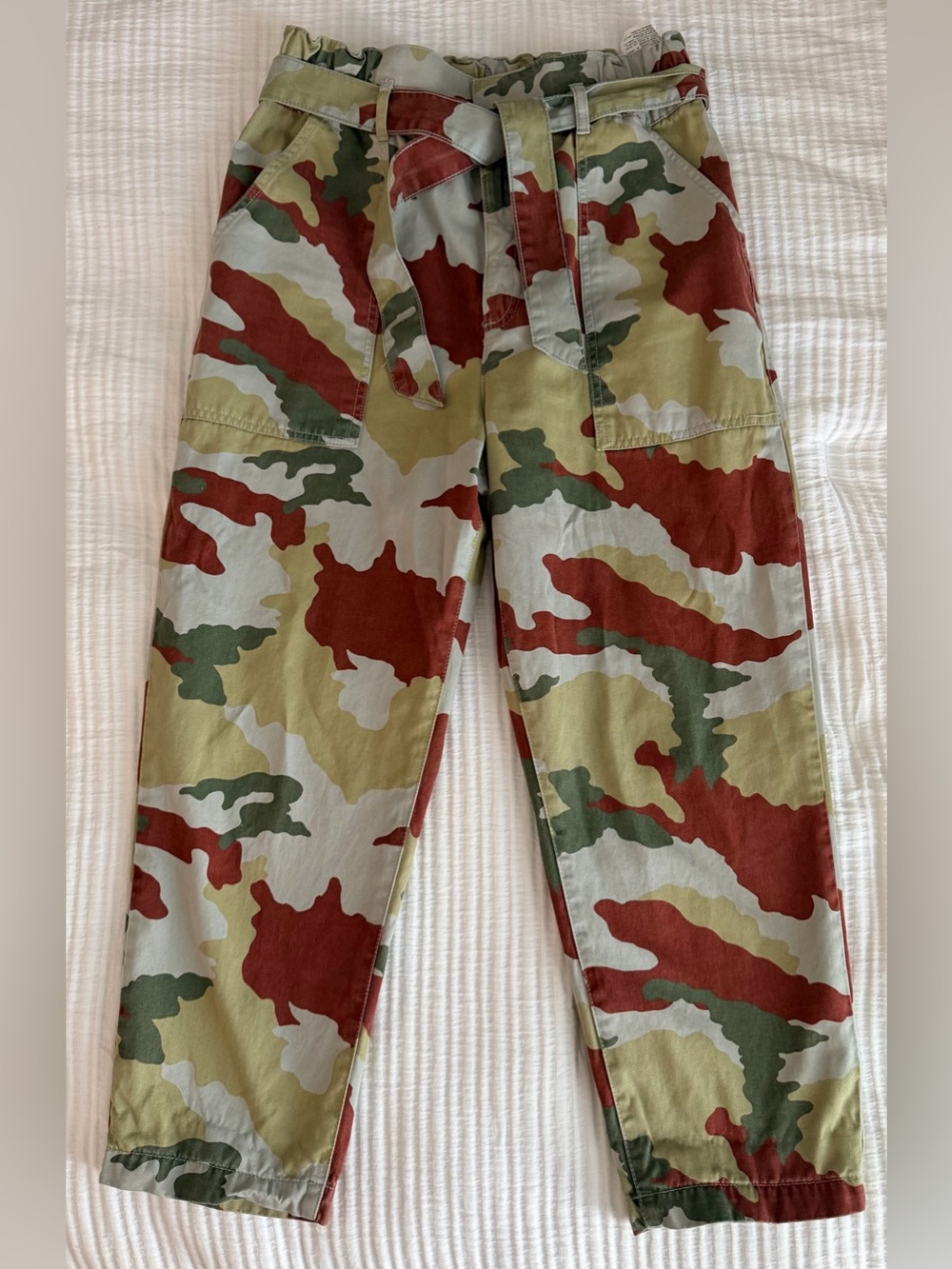 Zara TRF Camo Cargo Pants Size 10 Y2K Utility Military